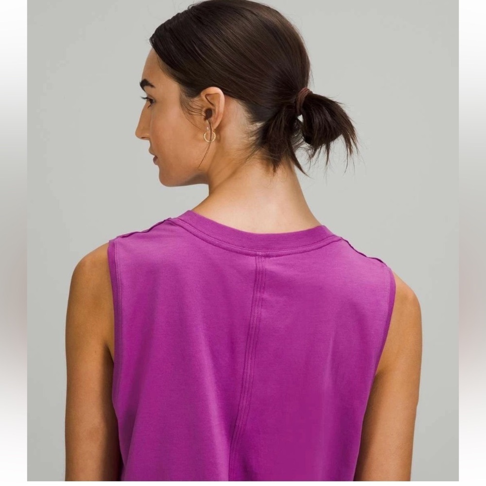 Lululemon Berry Pink All Yours Pima Cotton Tank Top Small - Picture 3 of 15